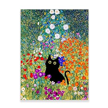 Amazon.co.jp: ZZPT グスタフ・クリムト ウォールアート 花畑の
